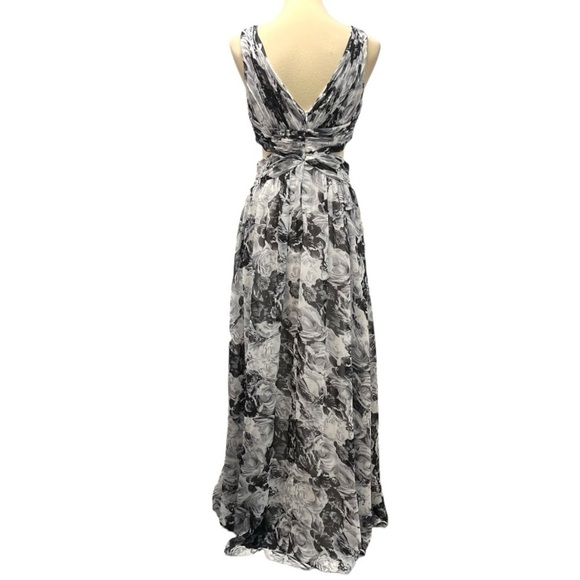 Aidan Mattox NWT Floral Sleeveless Double V Waist Cutouts Maxi Dress Women 8 - Picture 6 of 14